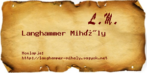 Langhammer Mihály névjegykártya