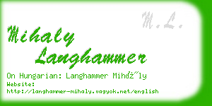 mihaly langhammer business card